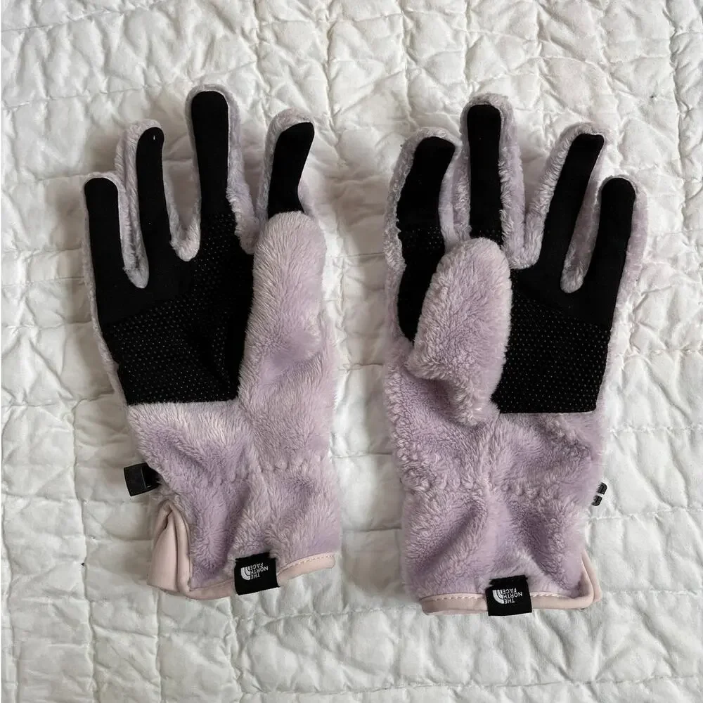 The North Face Womens Ostio Etip Purple Fuzzy Gloves M
